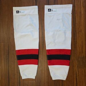 adidas White and Red Athletic Socks